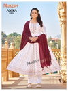 Anika By Mukesh 14kg Rayon Anarkali Style Kurti With Pant Dupatta Best Wholesale Shop In Surat